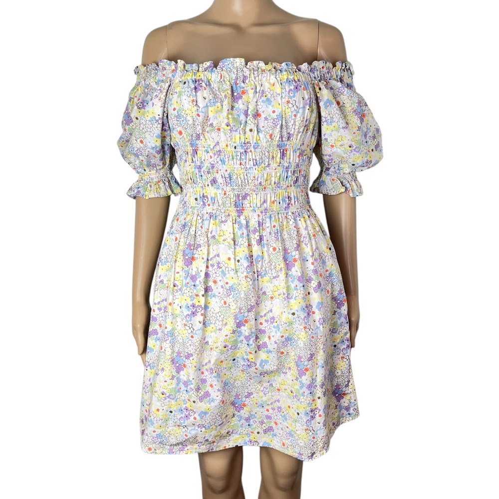 New Levi's Cotton Floral Print 90s Style A-Line Babydoll Summer Mini Dress